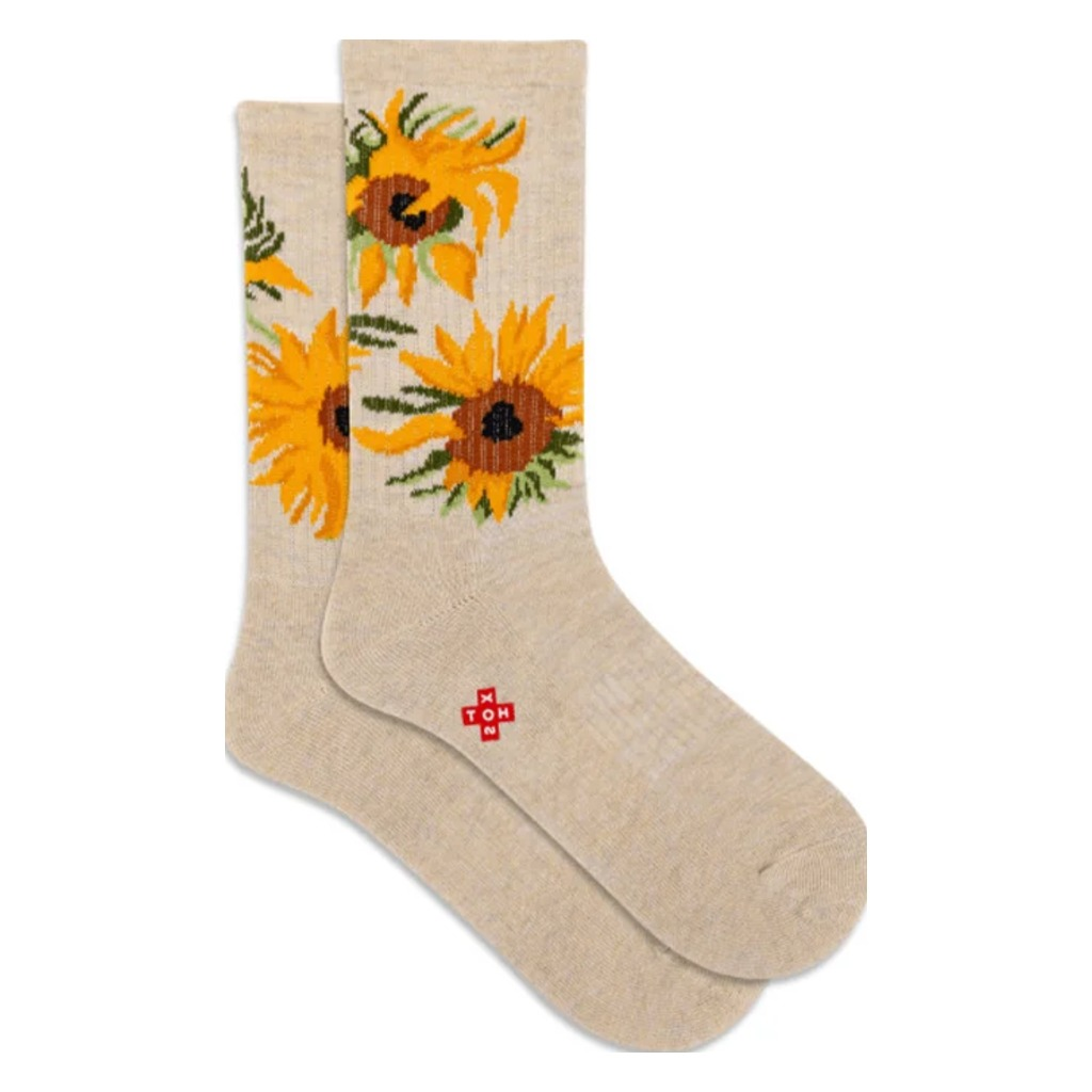Hotsox, Sunflower Active, Women's, Crew Sock, Natural, Front view