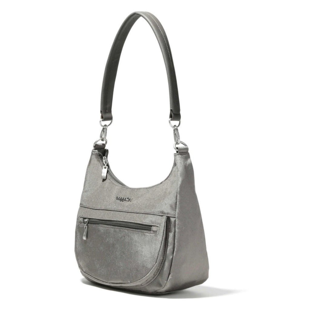 Baggallini True Classic Pocket Half Moon Bag - Sterling Shimmer - Shoetopia Footwear