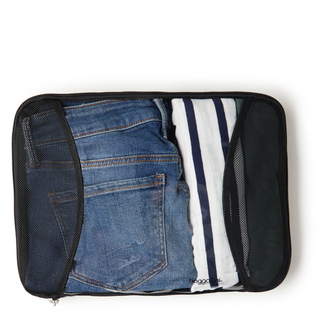 Baggallini, Compression Cube 3-Piece Set, Packing Cubes, Black, Interior view