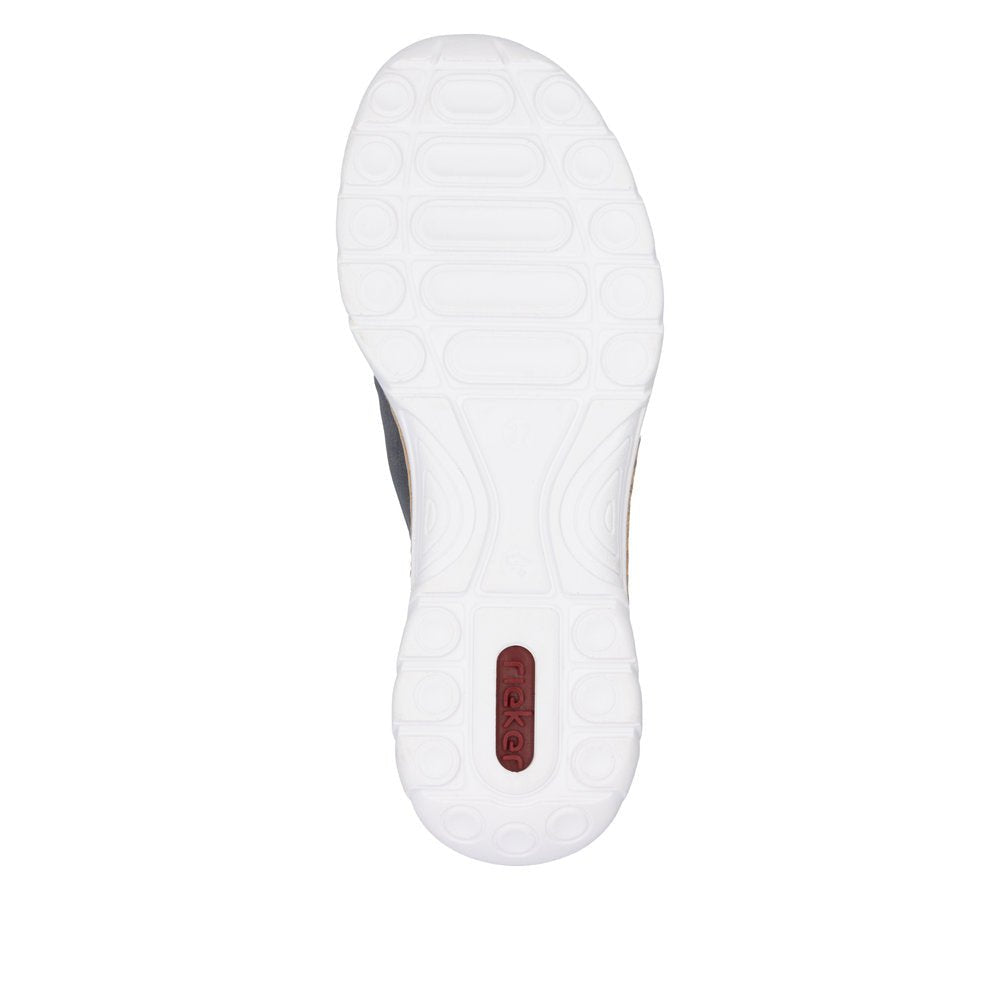 Shoetopia, Rieker, N42F2-14, women’s casual slip-on shoe, blue, Sole view