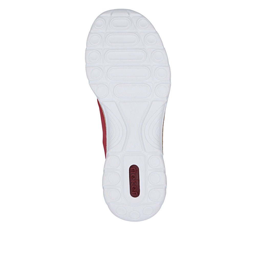 Shoetopia, Rieker, N42G0-33, women’s casual slip-on shoe, red, Sole view