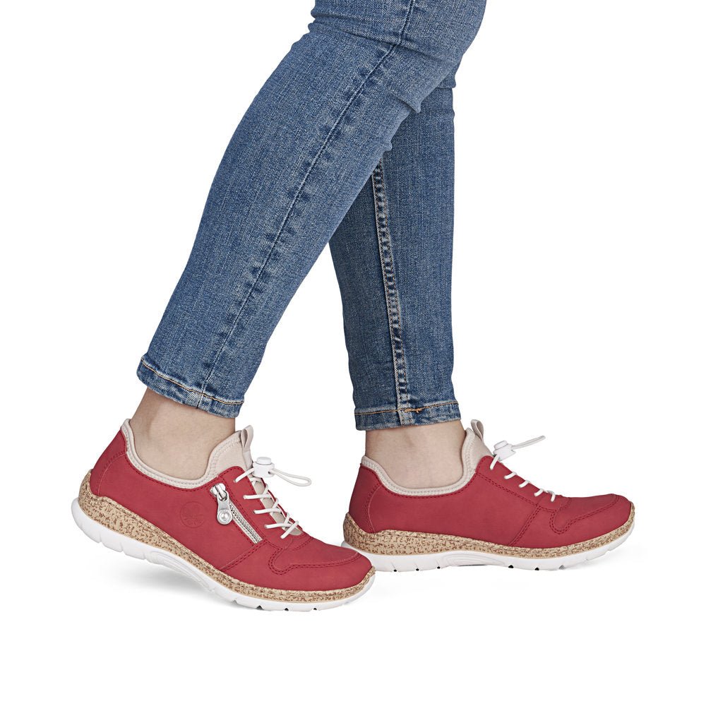 Shoetopia, Rieker, N42G0-33, women’s casual slip-on shoe, red, Lifestyle