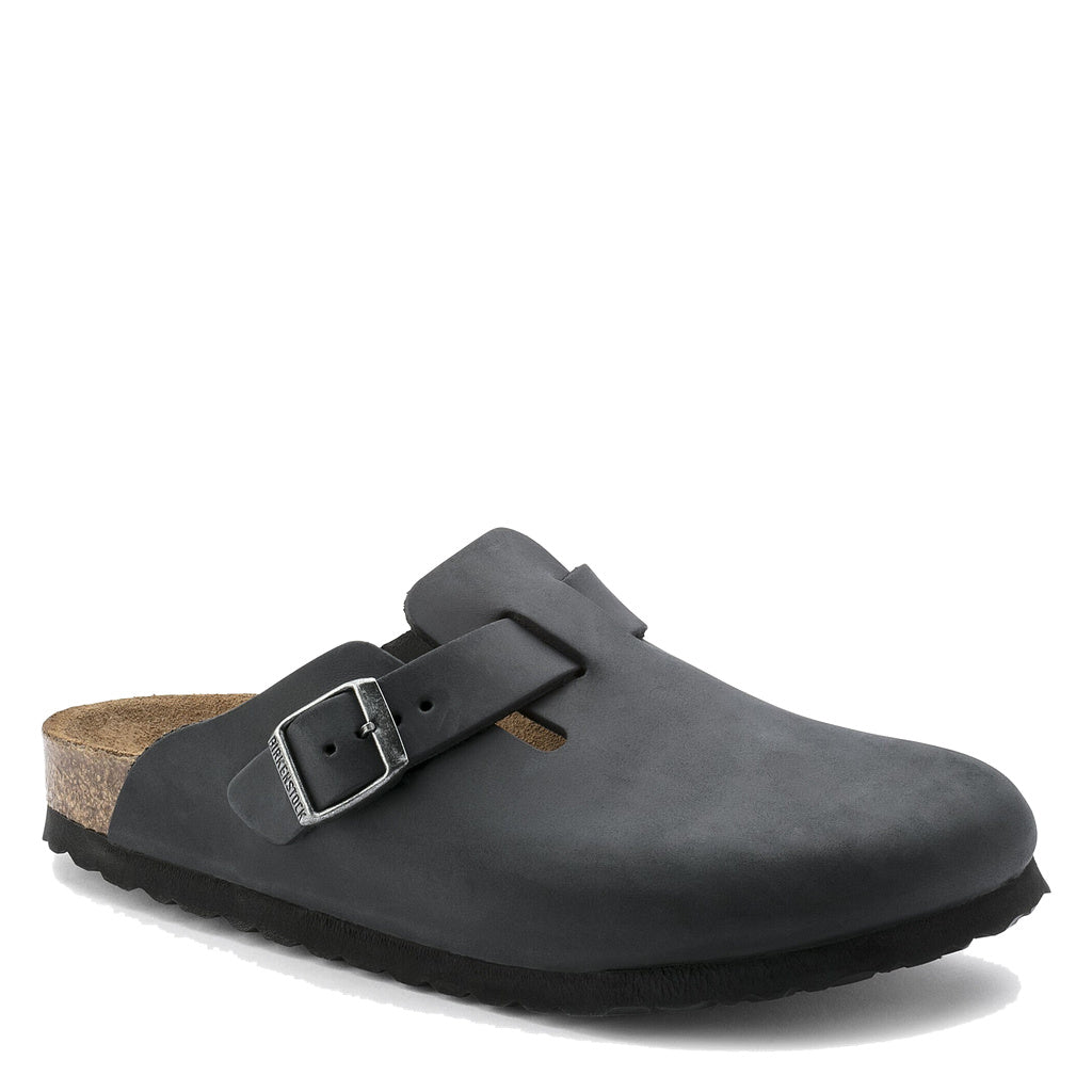 Birkenstock, Boston, Unisex, Clog, Black, Angled view
