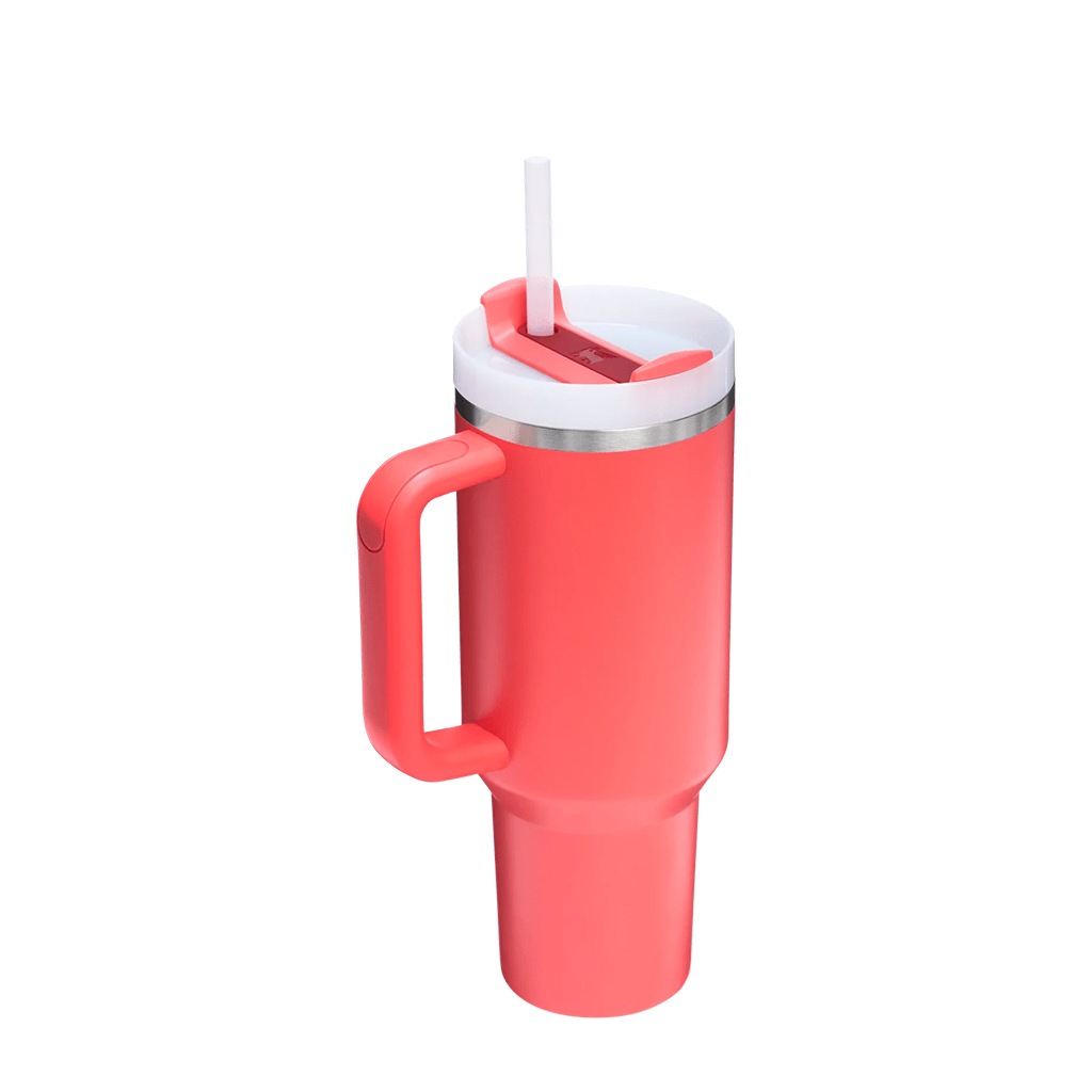 Stanley, Quencher H2.0 FlowState Tumbler 40oz, Hot Coral, Back view