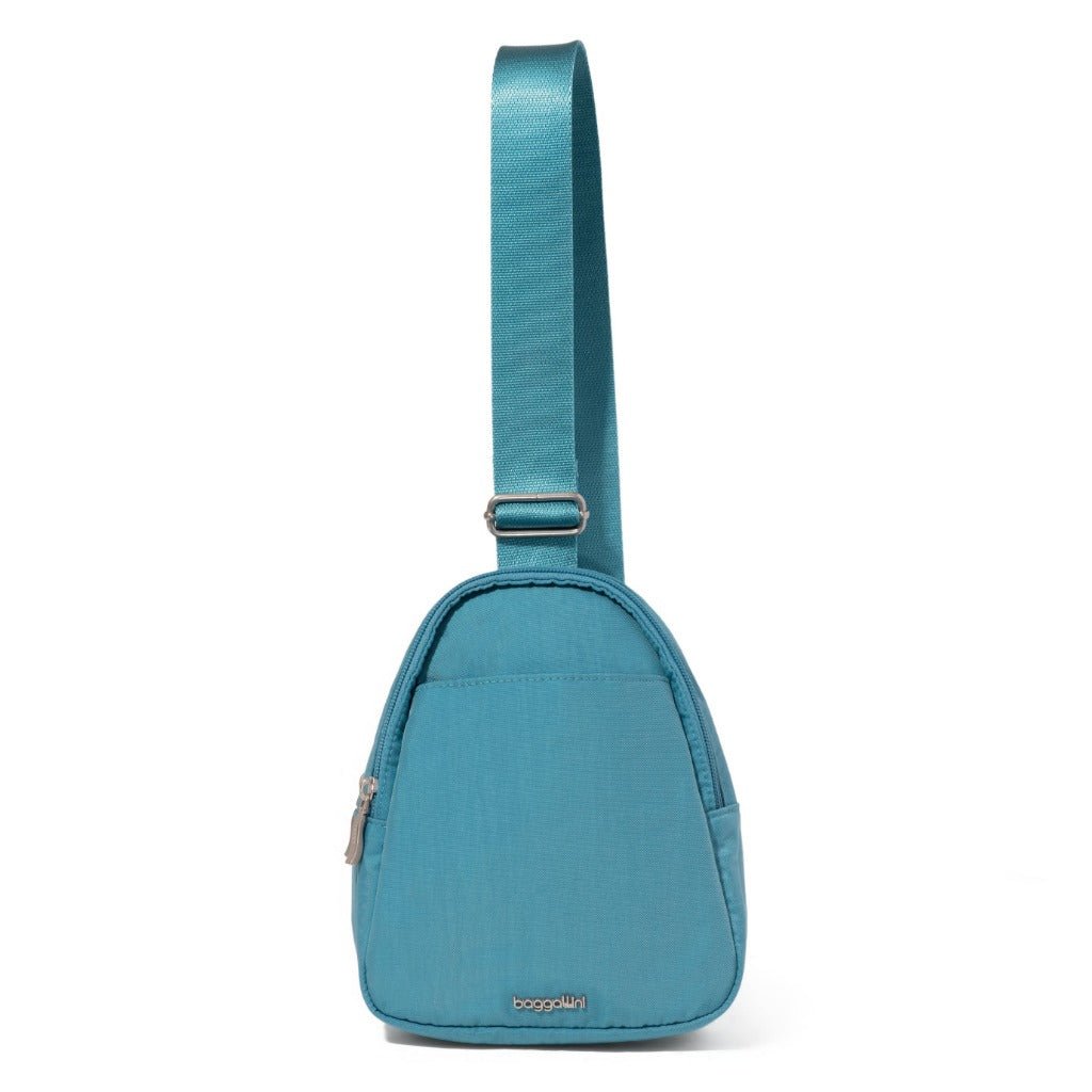 Baggallini True Classic Double Zip Mini Sling - Seaside Blue - Shoetopia Footwear