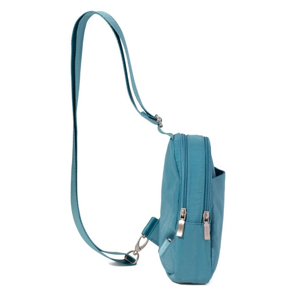 Baggallini True Classic Double Zip Mini Sling - Seaside Blue - Shoetopia Footwear