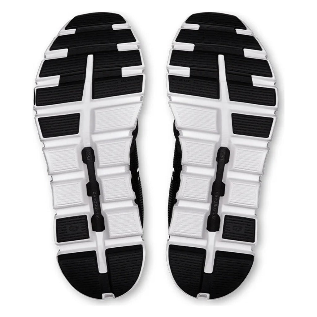 On, Cloud 6, Women's, Sneaker, Black/White, Outsole view