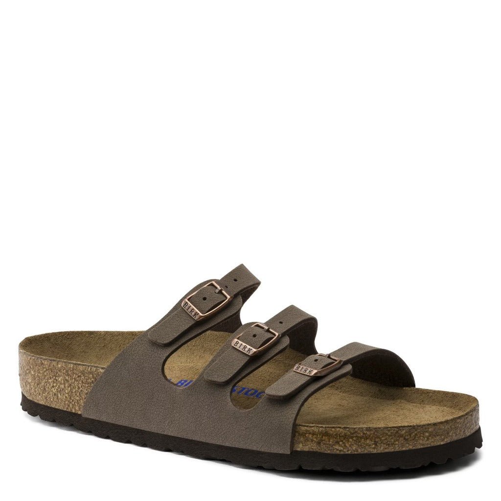 Birkenstock Florida Soft Footbed Birko-Flor Mocha, Regular Fit - Shoetopia Footwear