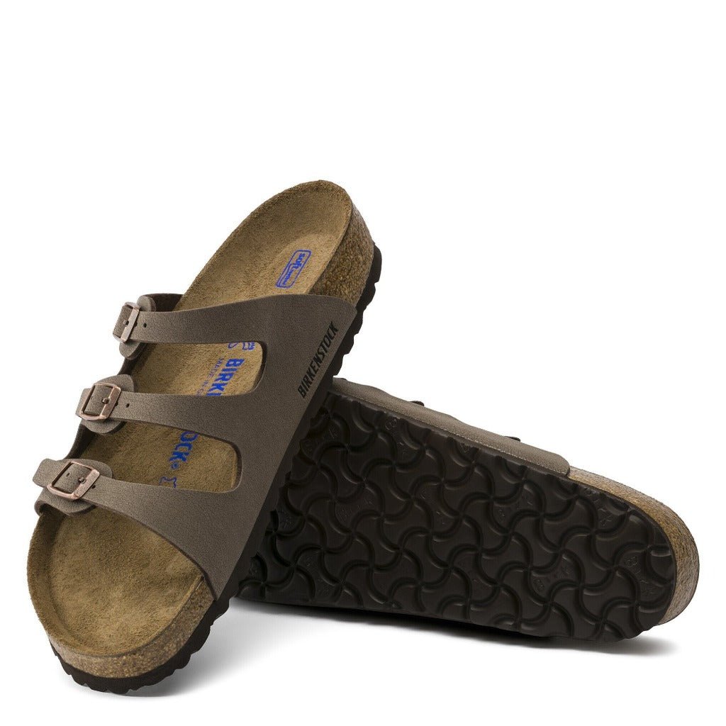 Birkenstock Florida Soft Footbed Birko-Flor Mocha, Regular Fit - Shoetopia Footwear