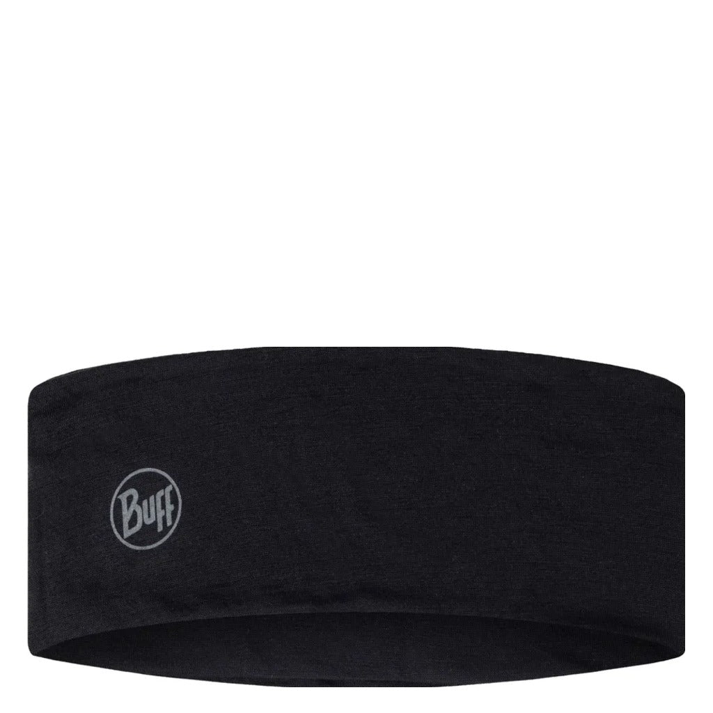 Buff, Lightweight Merino Wool Headband, Unisex, Headband, Black, Front view