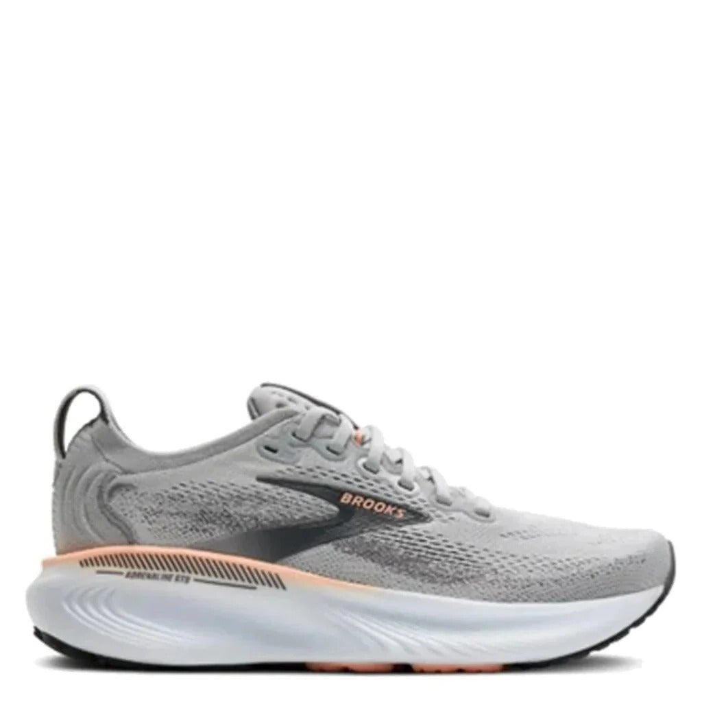 Brooks Adrenaline GTS 25 Grey/Blackened Pearl/Coral - Shoetopia Footwear