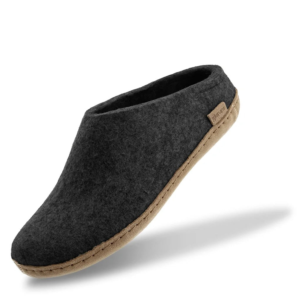 Glerups Slip-On With Leather Sole - Charcoal - Shoetopia Footwear