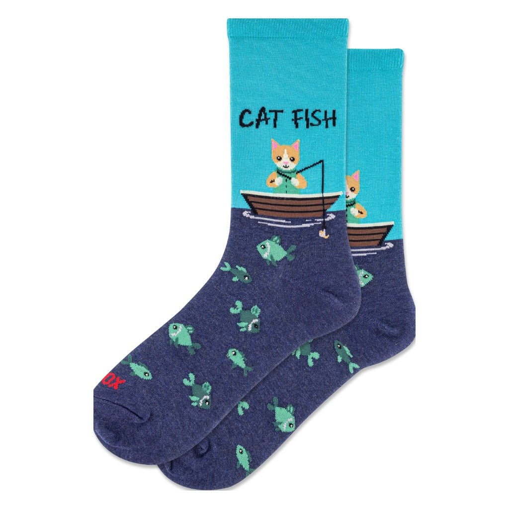 Hotsox Women's Graphic Sock - Cat Fish - Shoetopia Footwear