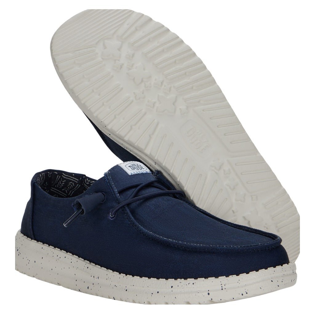 Hey Dude Wendy Stretch Canvas, Navy - Shoetopia Footwear