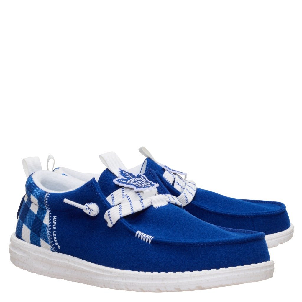 Hey Dude Wally Funk NHL Maple Leafs Plaid - Shoetopia Footwear