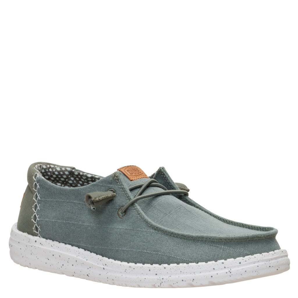 Hey Dude Wendy Chambray Grid Olive - Shoetopia Footwear