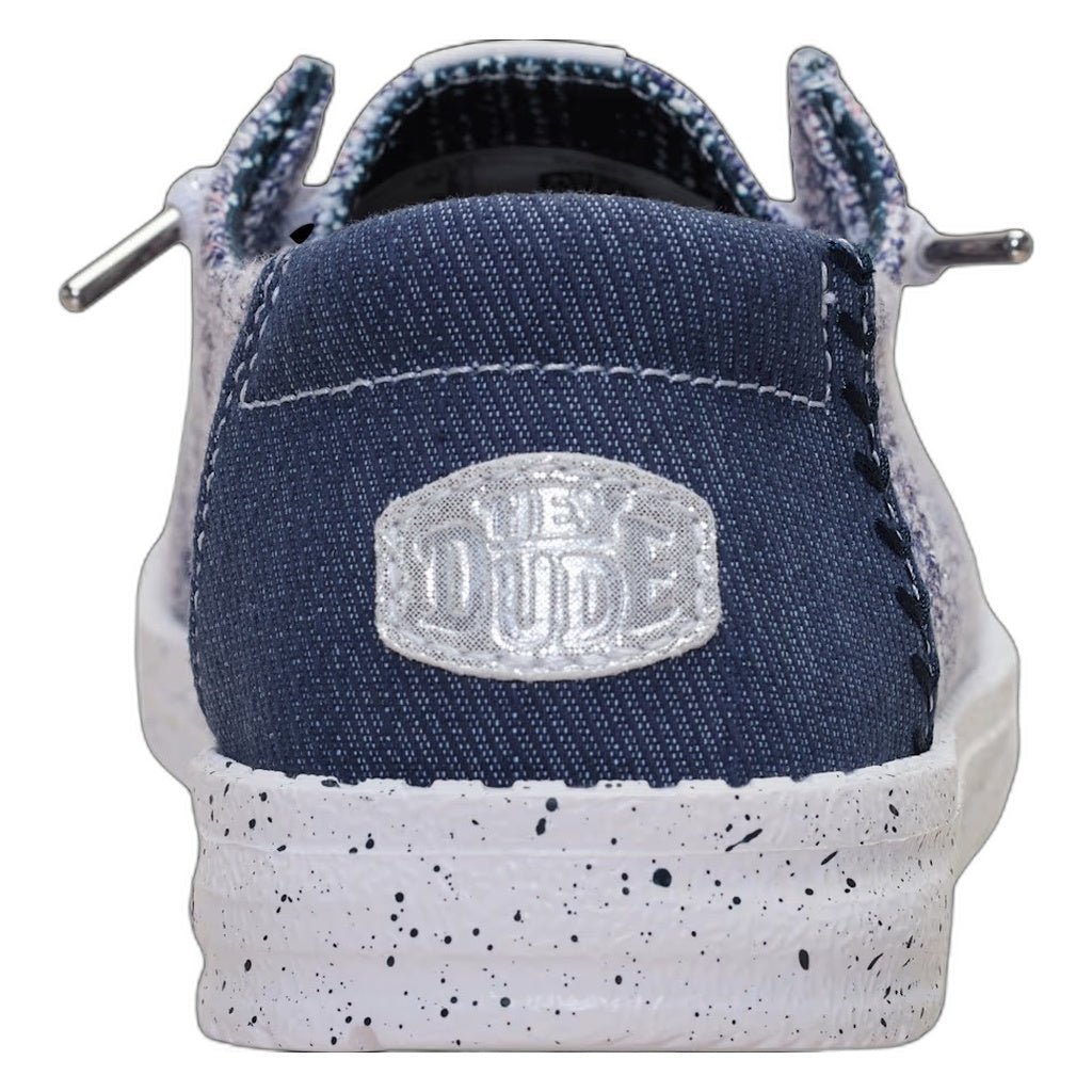 Hey Dude, Wendy Knit Shimmer, Women's, Casual Shoe, Navy, Rear view