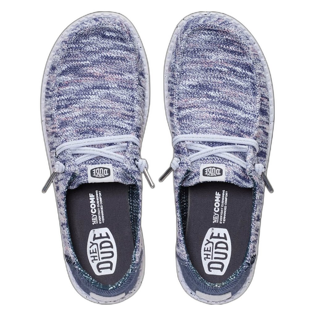 Hey Dude, Wendy Knit Shimmer, Women's, Casual Shoe, Navy, Top view