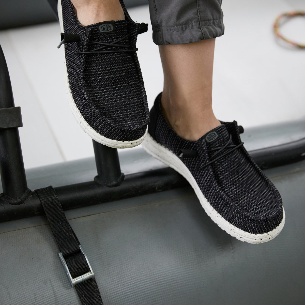 Hey Dude Wendy Stretch Sox Black - Shoetopia Footwear