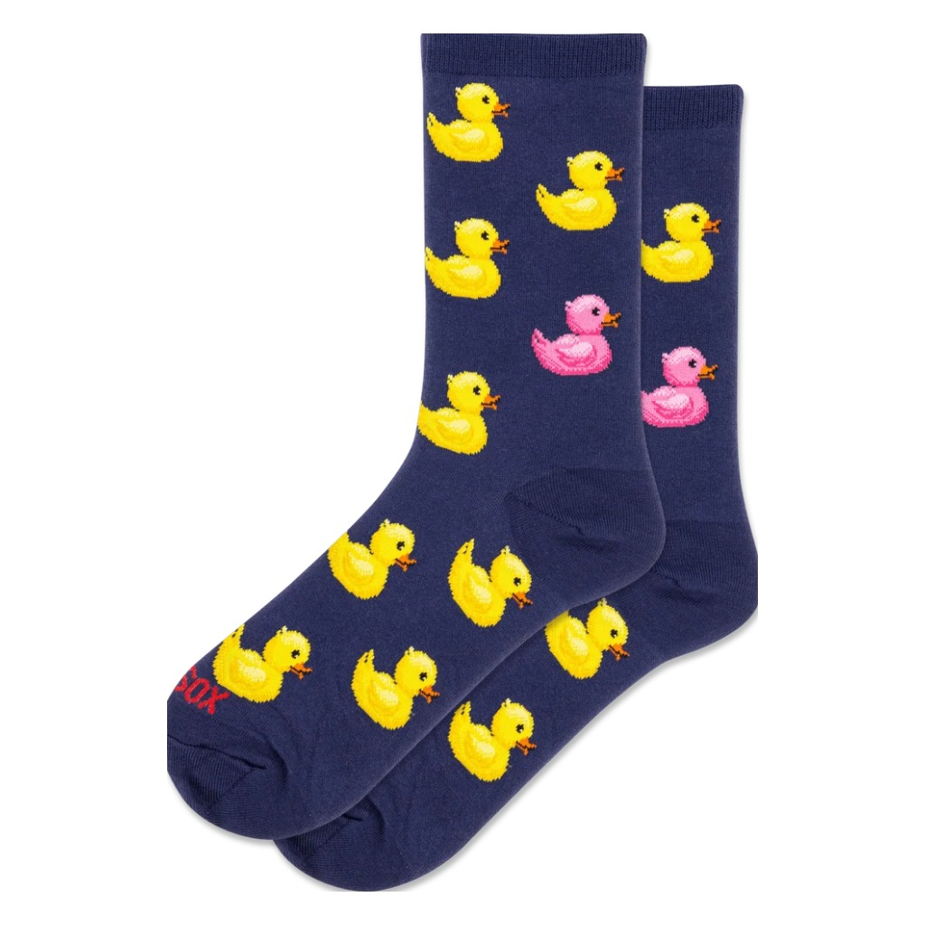 Hotsox, Odd Duck, Women's, Crew Sock, Navy, Front view