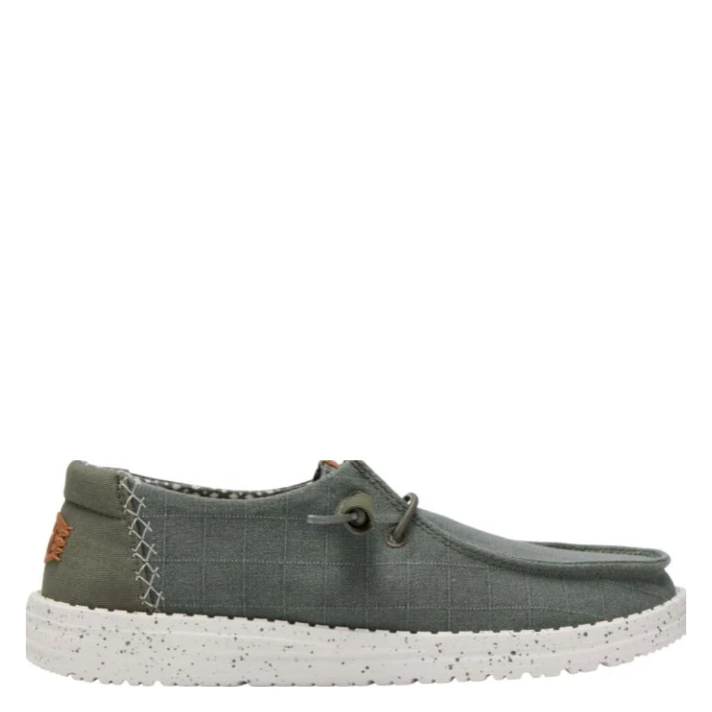 Hey Dude Wendy Chambray Grid Olive - Shoetopia Footwear