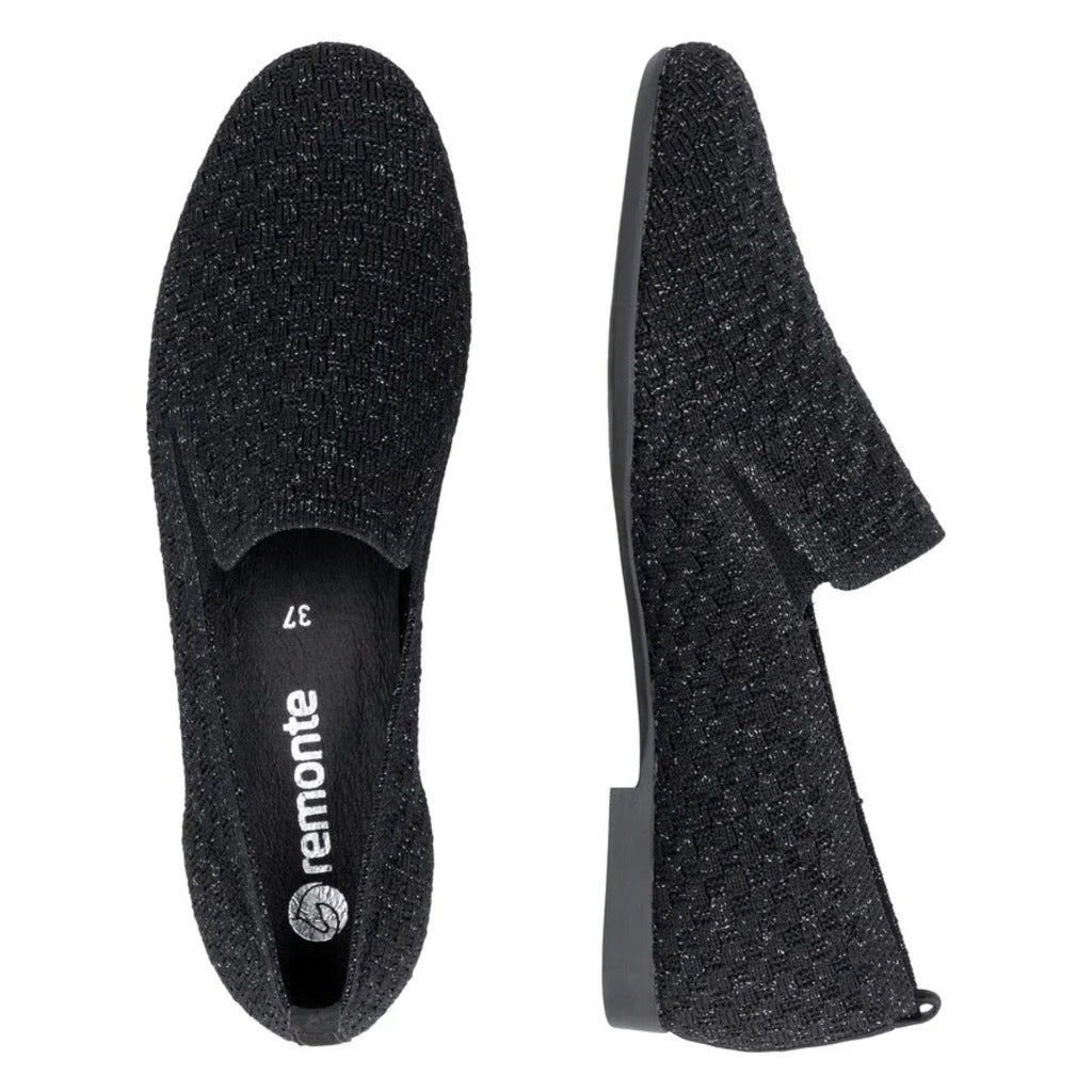 Remonte, D0K15, Women's, Flat, Black, Pair view