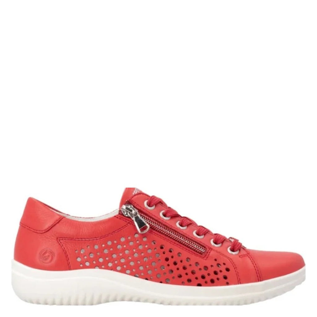 Remonte, D1E08, Women's, Sneaker, Red, Side view