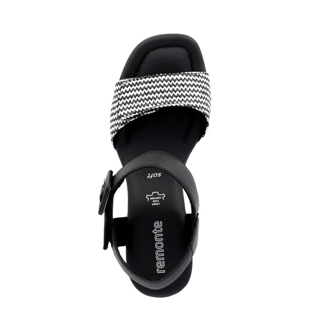 Remonte, D1K51, Women's, Sandal, Black, Top view