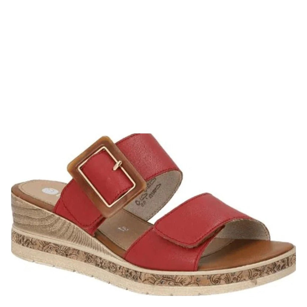 Remonte, D3068, Women's, Mule, Red, Angled view