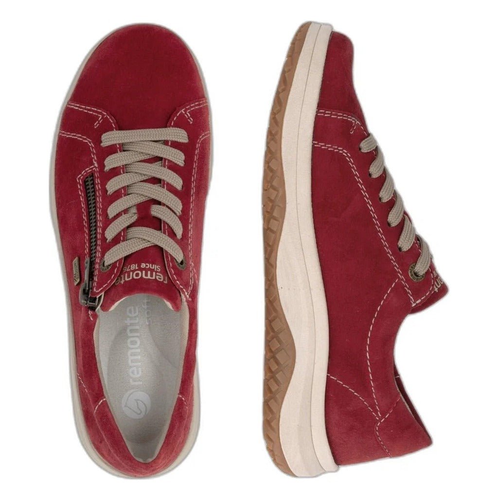 Remonte, D3Q00, Women's, Sneaker, Red, Angled view