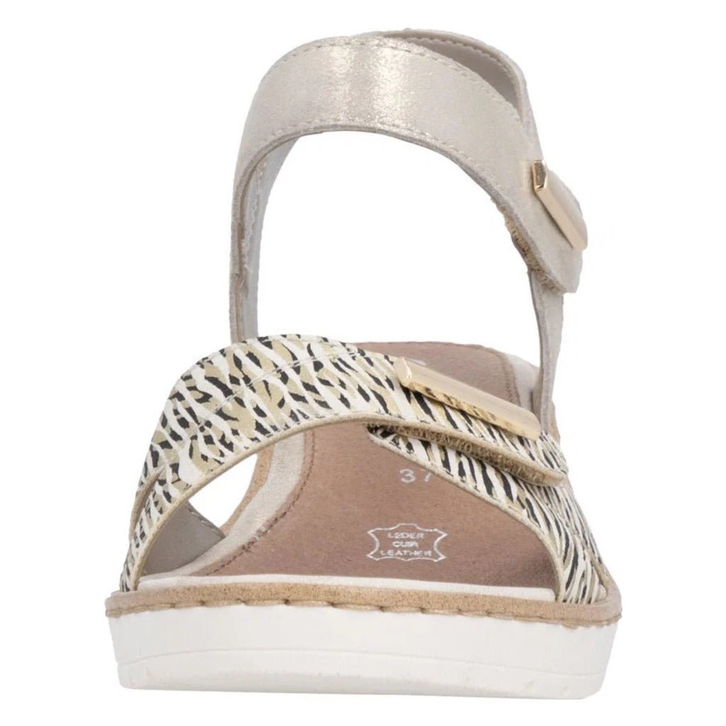 Remonte, R6266, Women's, Sandal, Beige/Gold, Angled view