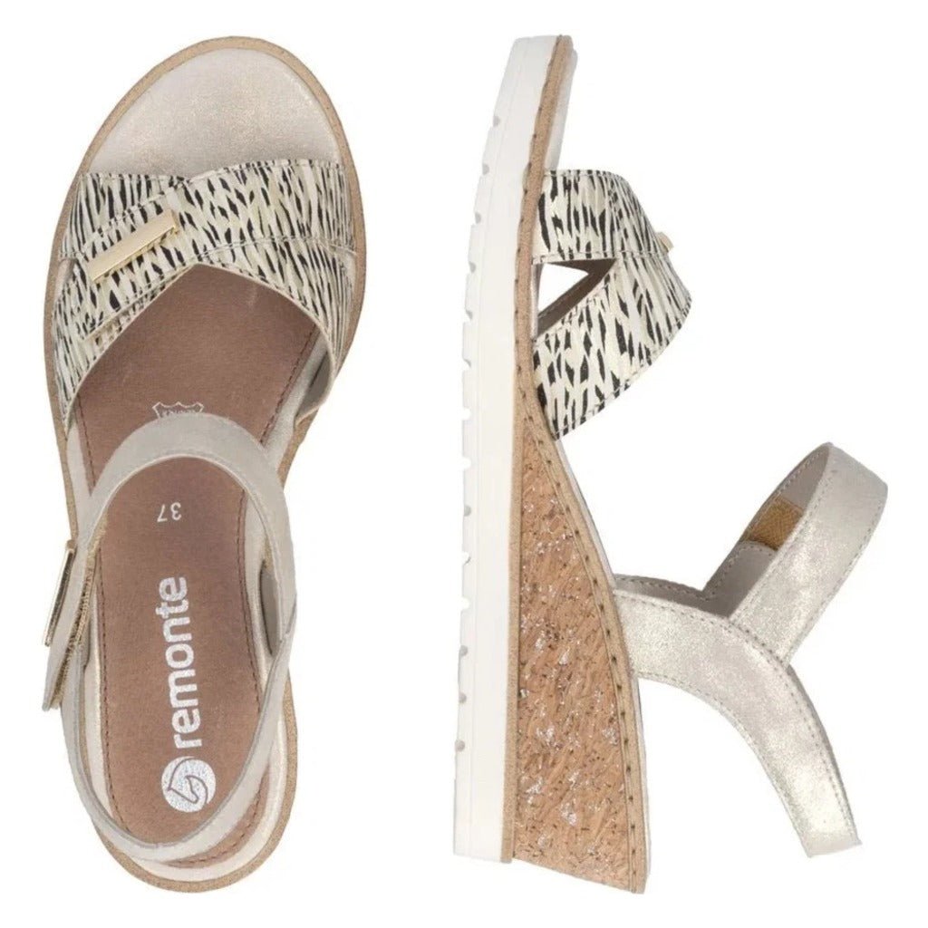 Remonte R6266 Beige/Gold - Shoetopia Footwear