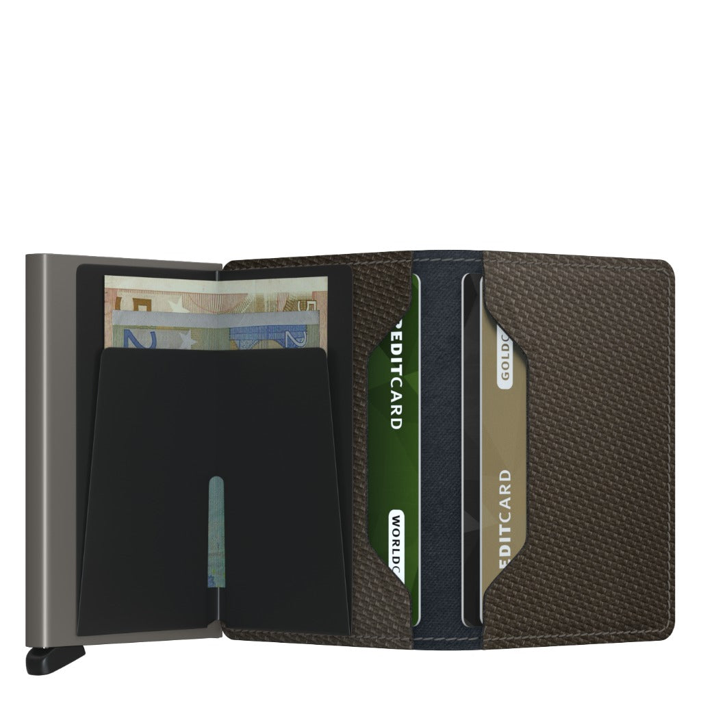 Secrid, Slimwallet Carbon, Wallet, Khaki, Open view