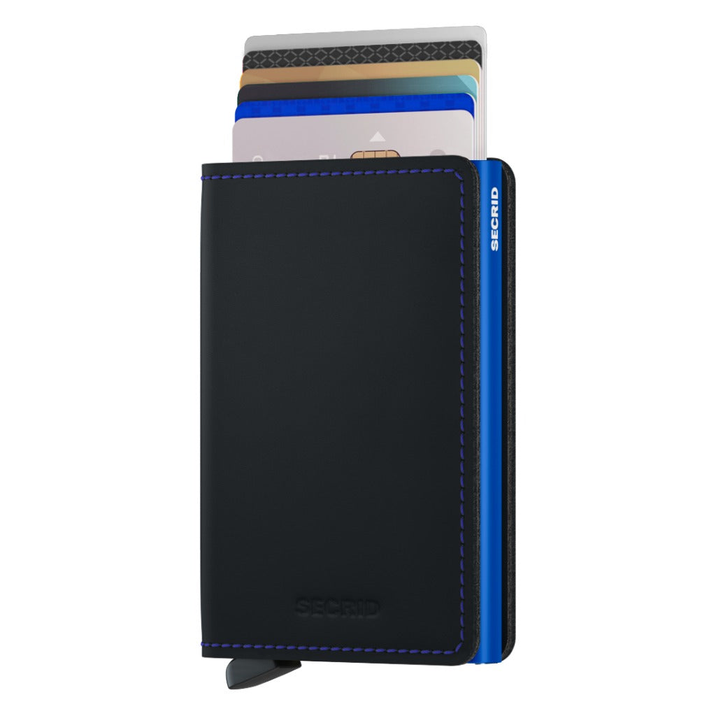 Secrid, Slimwallet Matte, Wallet, Black/Blue, Cards view