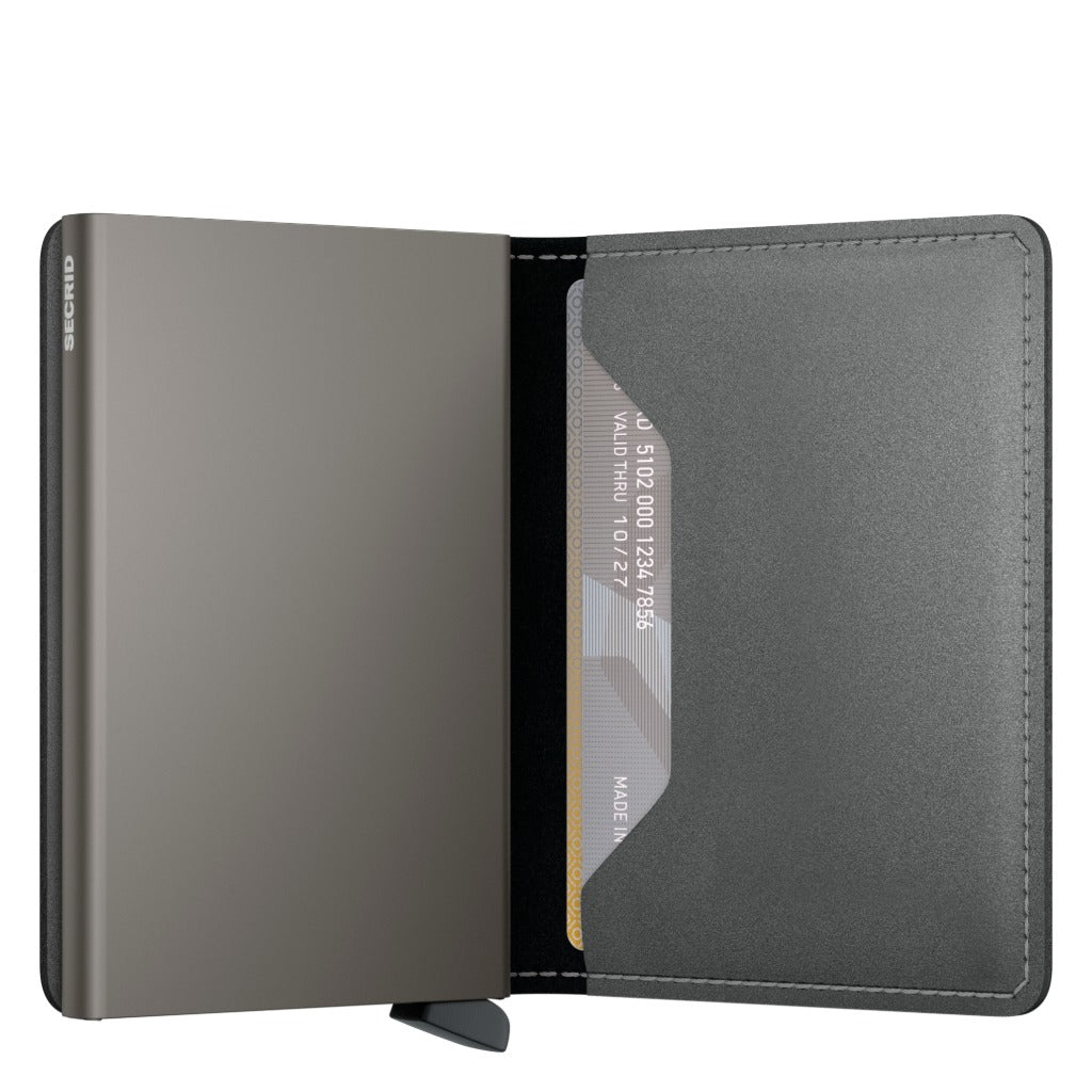 Secrid, Slimwallet Matte Satin, Wallet, Steel, Half-open view