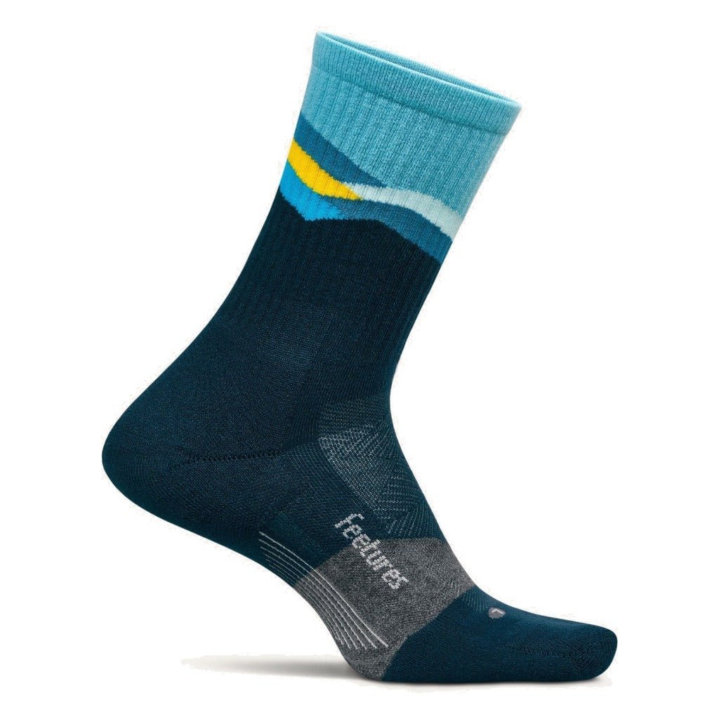 Feetures Trail Max Cushion Mini-Crew - Mountain High Blue - Shoetopia Footwear