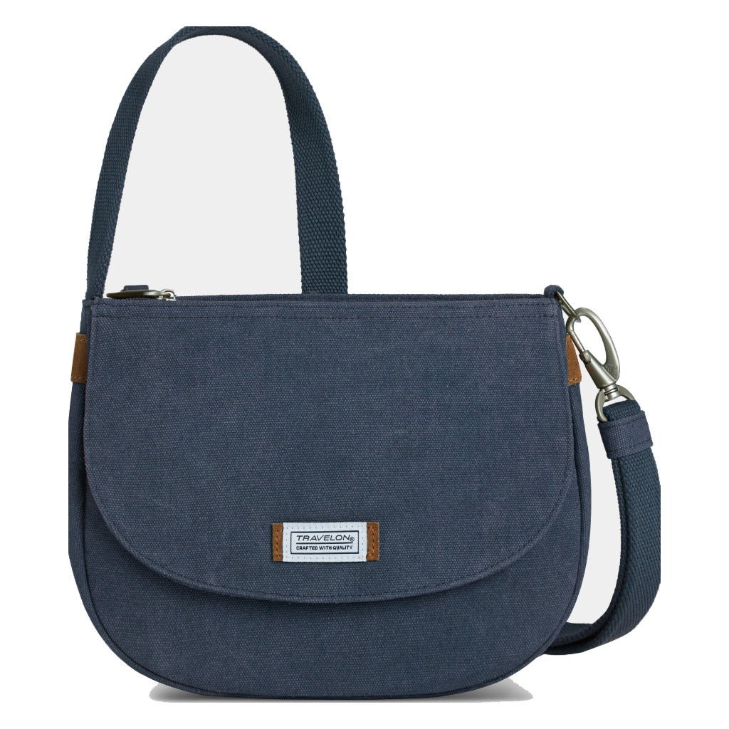 Travelon Anti-Theft Heritage Saddle Crossbody - Indigo - Shoetopia Footwear