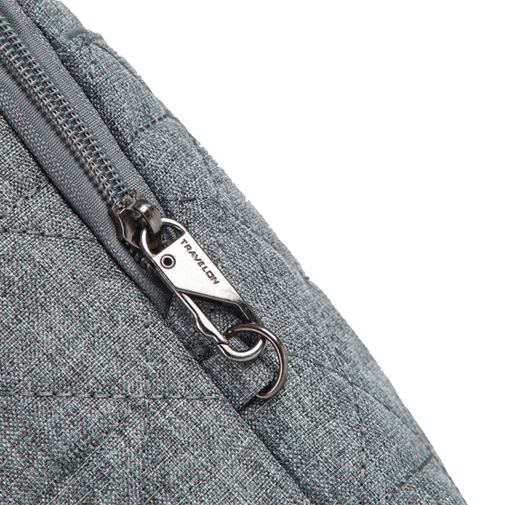 Travelon, Anti-Theft Boho Insulated Water Bottle Tote, Women's, Tote Bag, Geo Gray Heather, Top view