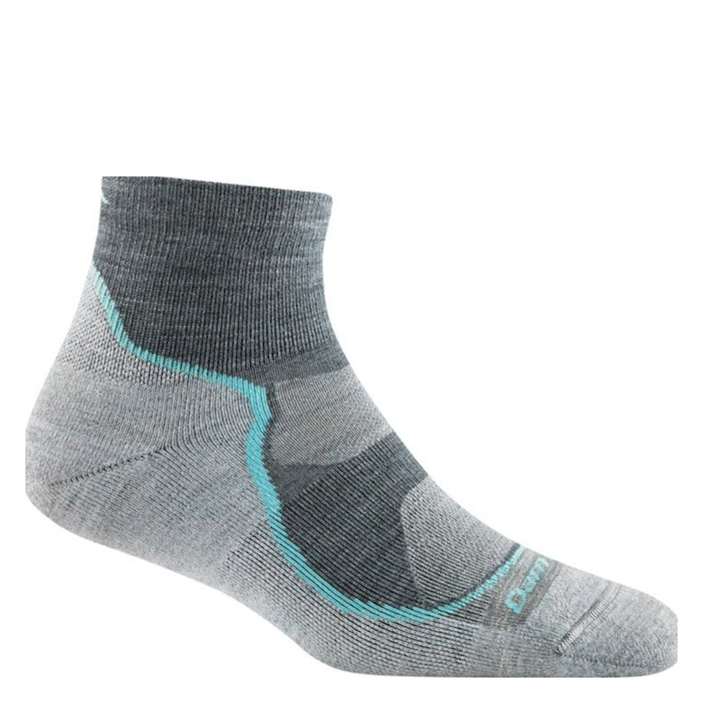 Darn Tough, Light Hiker Quarter, Women's, Hiking Sock, Slate, Side view