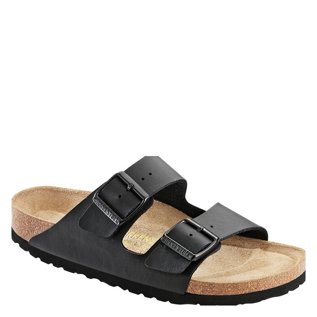 Birkenstock, Arizona Soft Footbed, Unisex, Sandal, Black, Angled view