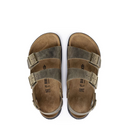 Birkenstock, Milano Rugged Oiled Leather, Men's, Sandal, Faded Khaki, Top view