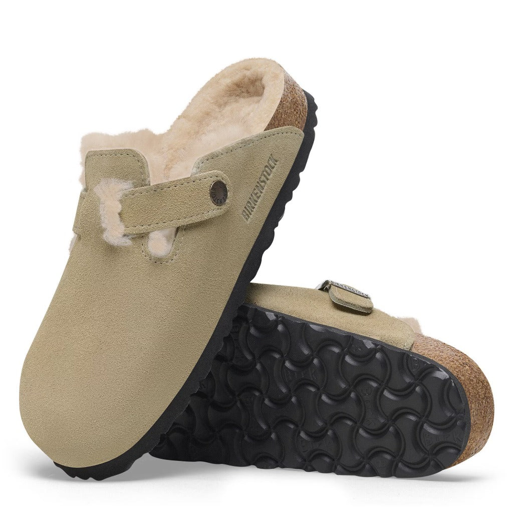 Birkenstock, Boston Shearling, Unisex, Clog, Taupe, Outsole view