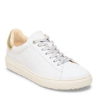 Birkenstock, Bend, Women's, Sneaker, White/Metallic Gold, Angled view