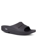 OOFOS, OOahh, Unisex, Slide Sandal, Black, Angled view
