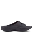OOFOS, OOahh, Unisex, Slide Sandal, Black, Medial side view