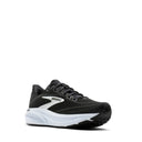 Brooks, 110493 Ghost 18, men’s neutral road running shoe, White/Black/Open Air, ANGLE view.