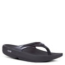 OOFOS, OOlala, Women's, Thong Sandal, Black, Angled view