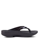 OOFOS, OOlala, Women's, Thong Sandal, Black, Medial side view