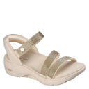 Skechers, Martha Stewart Go Walk Arch Fit, Women's, Sandal, Natural, Angled view