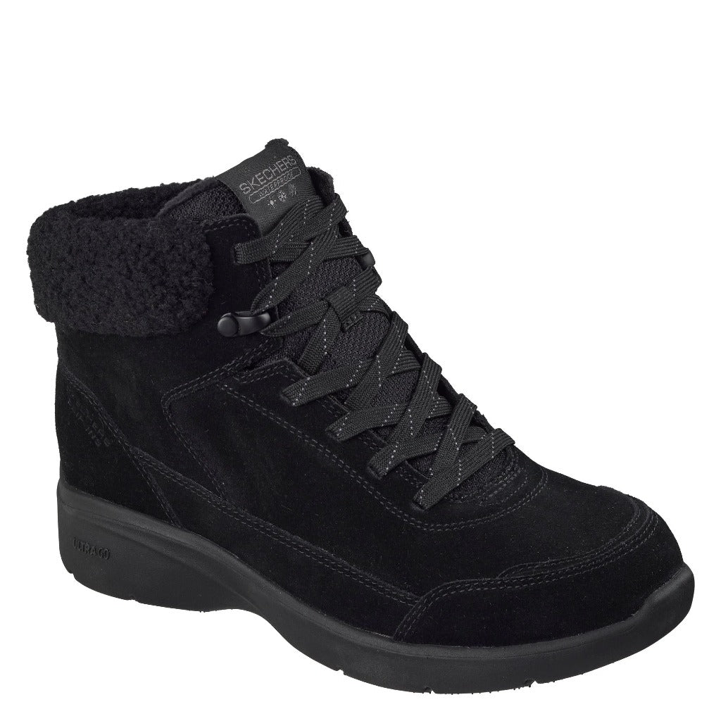 Skechers, Slip-Ins Glacial Ultimate Trail Days, Women's, Boot, Black, Angled view